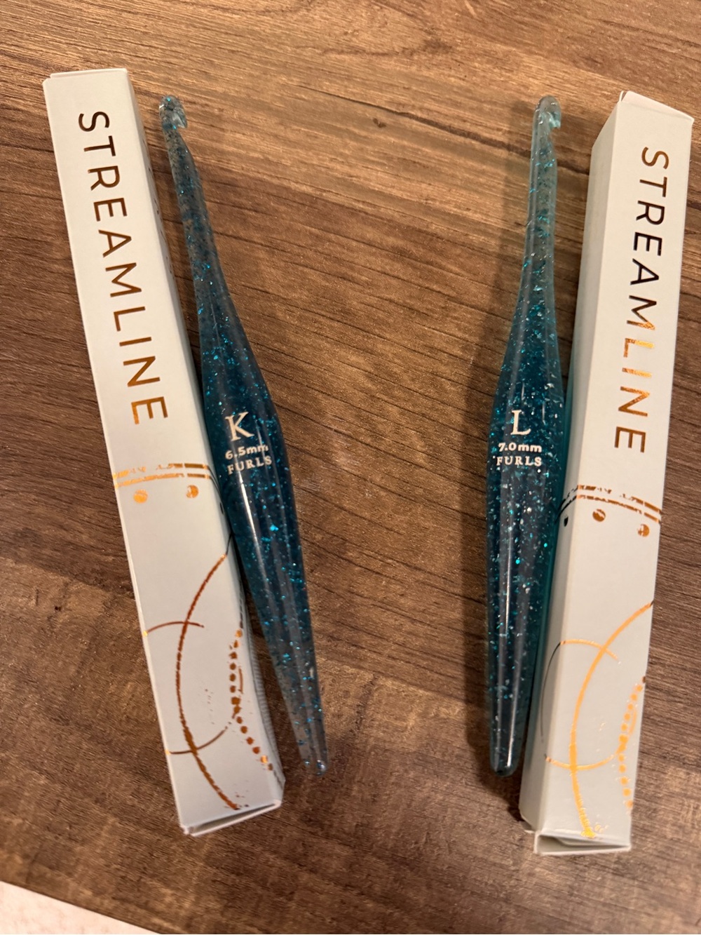 Streamline Teal Glitter Crochet Hooks - Set of 2